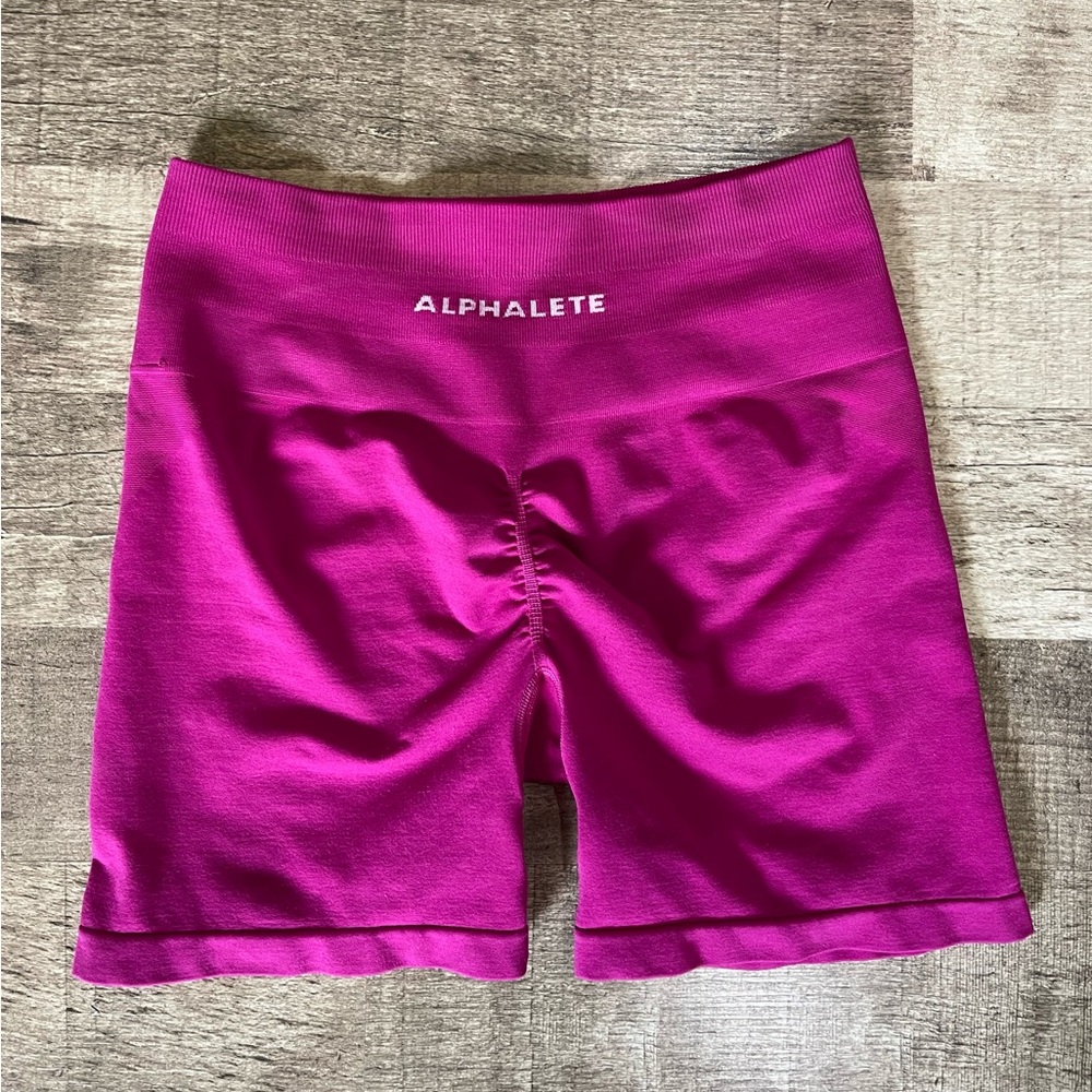 Alphalete amplify shorts 4.5” length magenta